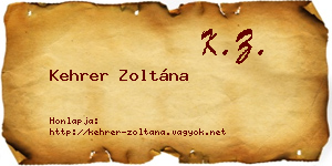 Kehrer Zoltána névjegykártya