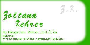 zoltana kehrer business card